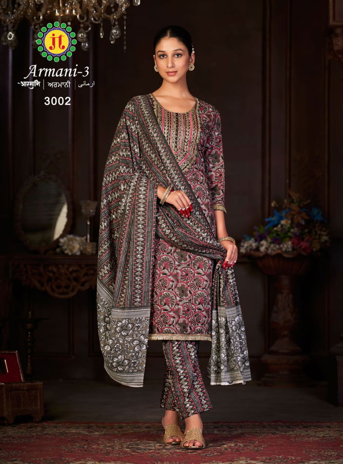 Jt Armani Vol 3 Premium Slub Dress Material Catalog
